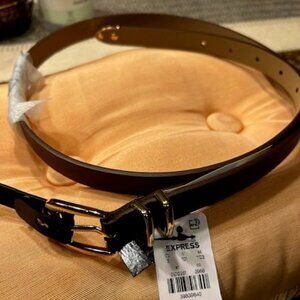 Express Genuine Leather Gold Tipped Buckle Rich Mocha Belt, 19 mm (W)